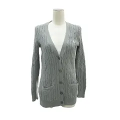 ポロ バイ ラルフローレン Polo by Ralph Lauren ニットカーディガン M グレー Vネック ケーブルニット /HO26 ■ECD001