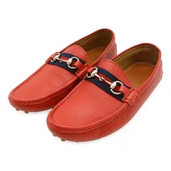 GUCCI グッチ ホースビット シェリーライン ドライビングシューズ ローファー スリッポン レザー レッド 赤 #6 1/2 日本サイズ約25.5cm 322741