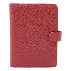 CHANEL シャネル ココマーク アジェンダ 手帳カバー 6穴式 システム手帳 キャビアスキン レザー フューシャ ピンク ゴールド金具 A26727