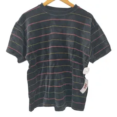 アディダスオリジナルス adidas Originals skateboarding VELOUR JERSEY トレフォイルロゴ 刺繍 ボーダー ベロア Tシャツ メンズ JPN：M 