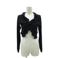 マックスマーラステュディオ Max Mara Studio ニットカーディガン ショート丈 前開き ウール M 黒 ブラック /HO66 ■ECD001