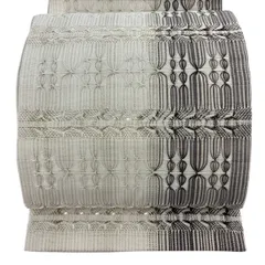 【美品】 袋帯 秀品 幾何学模様 縞 金糸 クリーム お太鼓柄 正絹 【中古】