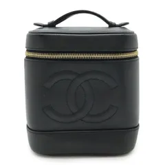 CHANEL シャネル ココマーク バニティバッグ ハンドバッグ 化粧ポーチ コスメポーチ キャビアスキン レザー ブラック 黒 ゴールド金具 A01998