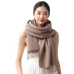 [マーレグッズ] マフラー レディース ストール 大判 ウール 大判ストール 結婚式 厚手 無地 冬 秋冬 誕生日プレゼント 女性 クリスマスプレゼント (ライトキャメル)