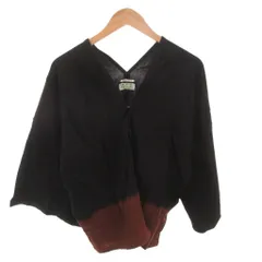 ソウソウ SOU SOU たばた絞り カーディガン ワイドスリーブ ウール バイカラー 茶 ブラウン 黒 ブラック /FF ■GY61