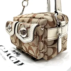 【良品】 coach y2k turn-lock signature canvas handbag beige brown unisex コーチ ハンドバッグ