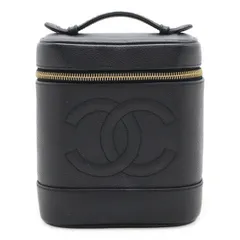 CHANEL シャネル ココマーク バニティバッグ ハンドバッグ 化粧ポーチ コスメポーチ キャビアスキン レザー ブラック 黒 ゴールド金具 A01998