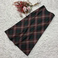 ジョルジュレッシュ ウール100% チェック柄 ロングスカート 【34】 日本製