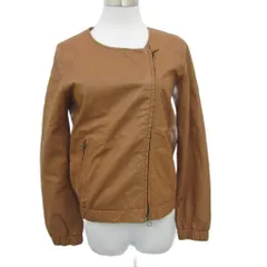 B&Y ユナイテッドアローズ BEAUTY&YOUTH ビューティー&ユース レザージャケット 革ジャン ミドル丈 M 茶 ブラウン ノーカラー 1625-699-2796 /SM6 ■GY58