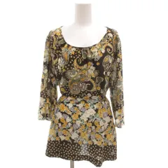 レリアン Leilian ワンピース 13+ マルチカラー  ミニ丈 花柄 ペイズリー柄 ラウンドネック 七分袖 /SC ■GY60