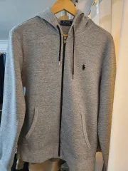 ポロラルフローレン グレー フードジップアップ