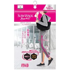 スリムウォーク 着圧レギンス ビューアクティ (Beau-Acty) リカバリーレギンス M ミックス グレー 着圧 レギンス スポーツ