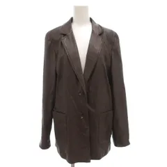 パルティナ Partina レザージャケット L 羊革 シープスキン 総裏地 茶 ブラウン /GV ■GY53