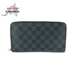 美品 LOUIS VUITTON ルイヴィトン ダミエ グラフィット﻿ ジッピー オーガナイザー ブラック 黒 シルバー金具 PVC N63077 長財布 600329【中古】