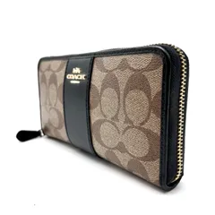 【良品】COACH beige signature pvc leather long wallet unisex コーチ 長財布