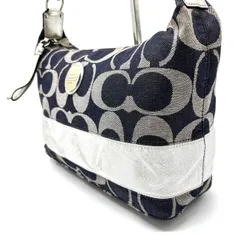 【良品】 coach y2k hobo signature denim canvas handbag oneshoulder denim color ladies コーチ ハンドバッグ