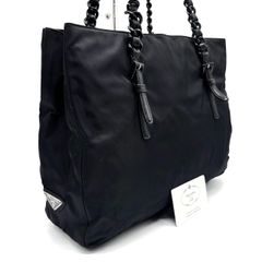PRADA プラダ チェーントートバッグ ナイロン ブラック B7214 - メルカリ