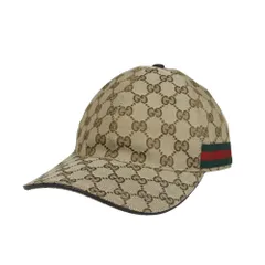 GUCCI グッチ ベースボールキャップ 200035 メンズ レディース ユニセックス GGキャンバス 帽子 ウェブライン シェリーライン ベージュ ブラウン Sサイズ 56-57cm