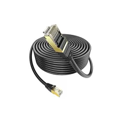 LANケーブル 50m 屋外用 ランケーブル PoE対応 Ankuly CAT6準拠 50m コネクタ付き UTP カテゴリ6 業務用(ブラック)