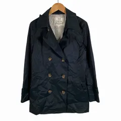 23区 オンワード樫山 トレンチコート ライトアウター 長袖 紺 ネイビー 34 XS相当