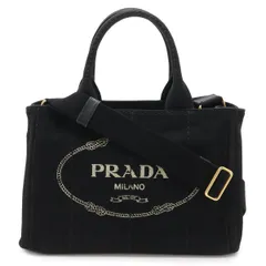PRADA プラダ CANAPA カナパ ハンドバッグ 2WAY ショルダーバッグ 斜め掛け キャンバス NERO ブラック ゴールド金具 1BG439