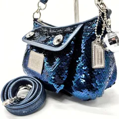 【良品】coach y2k poppy supanko-ru 2way shoulder bag turnlock blue ladies unisex コーチ ポピー 2way ショルダーバッグ