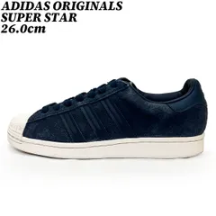 【クーポン】スニーカー シューズ  アディダス オリジナルス スーパースター スウェード ネイビー 26.0cm ADIDAS ORIGINALS SUPER STAR カジュアル 復刻 年代 GY8132 正規品 中古 古着 ブランド 匿名配送