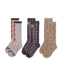 【新品】 [Koala Mama] 可愛い くまちゃん 綿 3足セット 子供 靴下 ベビー 熊ちゃん キッズ ソックス ハイソックス ニーハイソックス 男の子 女の子 通学通園 (Lサイズ, 3足セットＡ) 0