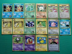 カスミのヒトデマン ×2、マチスのサンダース ×2、エリカのフシギダネ、タケシのマンキー、サカキのニドキング、マチスのエレブー、パソコン大暴走！ ×2、ピィ、マリル、アンノーンR、ルージュラ、そらをとぶピカチュウ、イマクニ 旧裏コロコロプロモ16枚 まとめ売り