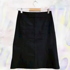 ReFLEcT　リフレクト　スカート　ブラック　レディース　フレア　シンプル　定番　ベーシック　ひざ丈　切り替えデザイン　伸縮性あり