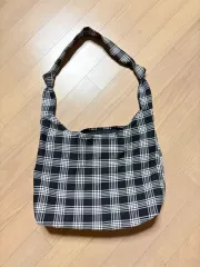 チェック エコバッグ クロスバック