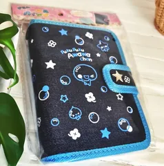 あわわちゃん デニムバインダー シールバインダー 貼ってはがせるシール台紙10枚付き 増やせる シール手帳 カミオジャパン 平成女児 平成レトロ シール交換 シール 収集 ギフト シールシート付  推しキャラクター シールブック ●送料込 kmo-228457