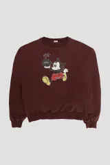 1011 GALLERY ミッキーマウス スウェット バーガンディ m