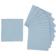 Samcos Silver Polishing Cloths, 17*17cm, Metal Polishing Cloth, Silver Cleaner, File, Polishing, Accessory, Jewelry, Stain Remover, Silver Care, Stringed Instrument Cleaning, 10-Piece Set, Light Blue