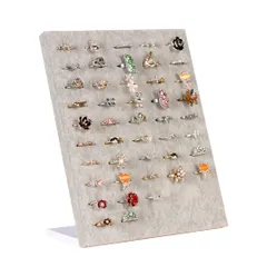 siawadeky 指輪スタンド L型 ピアス アクセサリースタンド ディスプレイ ベロア調 ジュエリー トレイ ジュエリーケース 指輪ケース ピアス整理 小物入れ ディスプレイ リング 50個収納可能