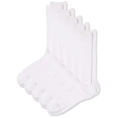 【新品】 [フクスケ] スクールソックス【26cm丈】通学 抗菌防臭 吸水速乾 5足組 ガールズ ホワイト 19(19-21cm) 1