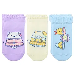 【新品】 [オカモト] すみっコぐらし キャラクターソックス 3足組 キッズ レディース 靴下 スニーカーソックス 19.0cm-24.0 アソート 0