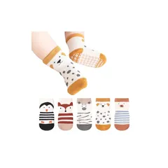 【新品】 [HOOMCOOM] 赤ちゃん 靴下 ベビー ソックス 綿 柔らかく 滑り止め 春 夏 秋 冬 3歳から5歳 5足セット 1