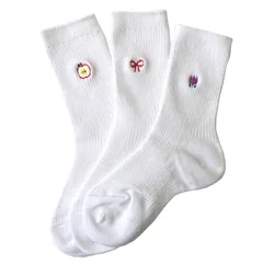 【新品】 [巽繊維工業所] キッズワンポイント刺繍ソックス 3足組 子供用 幼稚園靴下 小学校 スクール 刺繍 日本製 国産 男の子 女の子 オリジナル 入学式 入園式 卒業式 卒園式 小さいサイズ 13.0-15.0 cm かわいいセット 0