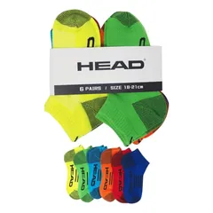 【新品】 [ヘッド] 靴下 キッズ ソックス くるぶし アンクル スニーカー 18-21cm 6足セット スポーツ くるぶし丈 カラーアソート 6足 1