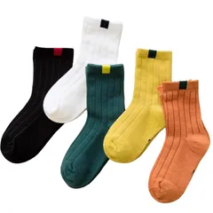 【新品】 [Nijiiro sky] キッズ 靴下 ショートソックス子供 5足セット通年 カラフル 黒 白 可愛い かわいい くつした 女の子 男の子 ソックス 綿素材 (JP, 数字サイズ, 19.0 cm, 22.0 cm, レギュラー, 標準, カラ 1