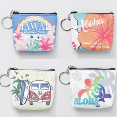 Hawaii柄 ポーチ 財布 小銭入れ メンズ レディース お薬入れ ダイヤモンドヘッド ALOHA ノースショア レインボー ハイビスカス プルメリア ハワイアン小物入れ シェル フラガール ハワイアン雑貨 ハワイ お土産 ハワイ雑貨のサムネイル