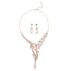 [ZHEJIA] ネックレス ピアス セット 2点セット レディース 結婚式 アクセサリー 花嫁 誕生日 発表会 母の日 パーティー クリスマス プレゼント