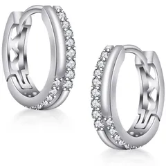 YT.JYUERI ピアス レディース メンズ ピアス リング 人気 最高級ジルコニア ピアス フープピアス カップル 「愛の秘境」 金属アレルギー対応 ピアス シルバー925 ピアス プラチナ ピアス 男女兼用 アクセサリー