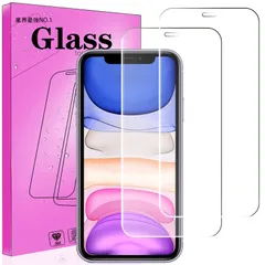 【2枚パック】 対応 iPhone 11 / iPhone XR 6.1インチ 用のガラス フィルム 対応 iPhone 11 用の強化保護ガラス 対応 iPhone XR 用の液晶保護フィルム 【日本旭硝子素材AGC製品 硬度9H 気泡ゼロ飛散防止 衝撃吸収