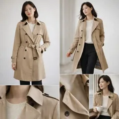 ベージュ トレンチ コート レディース