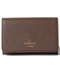 LANVIN en Bleu(ランバンオンブルー)リュクサンブール 名刺入れ レディース 薄型 大容量 480114 濃茶