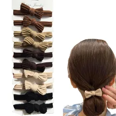 HAPVITAL シュシュ シフォン シュシュ おしゃれ 大人 ヘアロープ ヘアゴム 大人 髪飾り 大きめ 無地 特大 エレガント サテン シンプル ヘアアクセサリー ヘアアクセサリー (シンプルな10点セット)