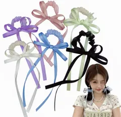 6個 リボン ヘアゴム, BetterJonny 蝶結び 髪飾り リボン ヘアアクセサリー ヘアゴム おしゃれ 跡がつかない エレガント 可愛い 少女 髪飾り