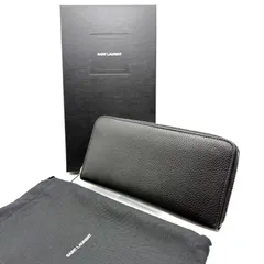 【 箱付／極美品 】SAINT LAURENT PARIS　サンローラン パリ　ラウンドジップ長財布　ラウンドファスナー　レザー　ブラック